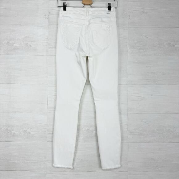 Mother Jeans 25 High Waisted Looker Ankle Fray White Fairest Of Them All Skinny - Picture 6 of 16